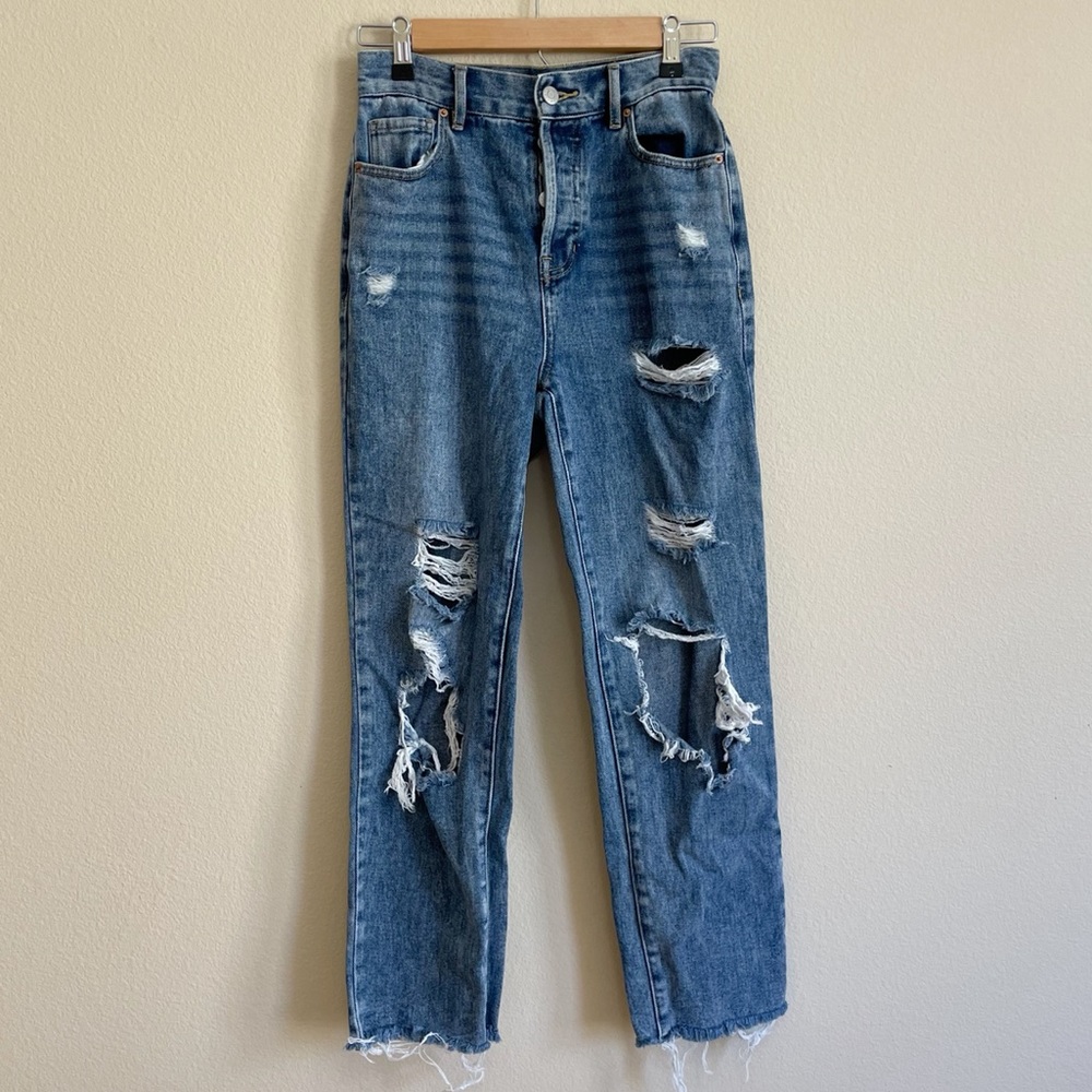 pacsun distressed straight jeans